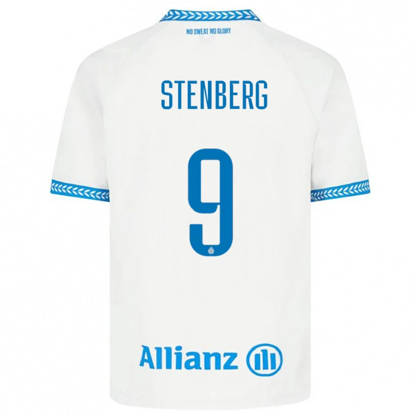 Danxen Uomo Maglia Hanna Stenberg #9 Blu Bianco Kit Gara Away 2025/26 Maglietta