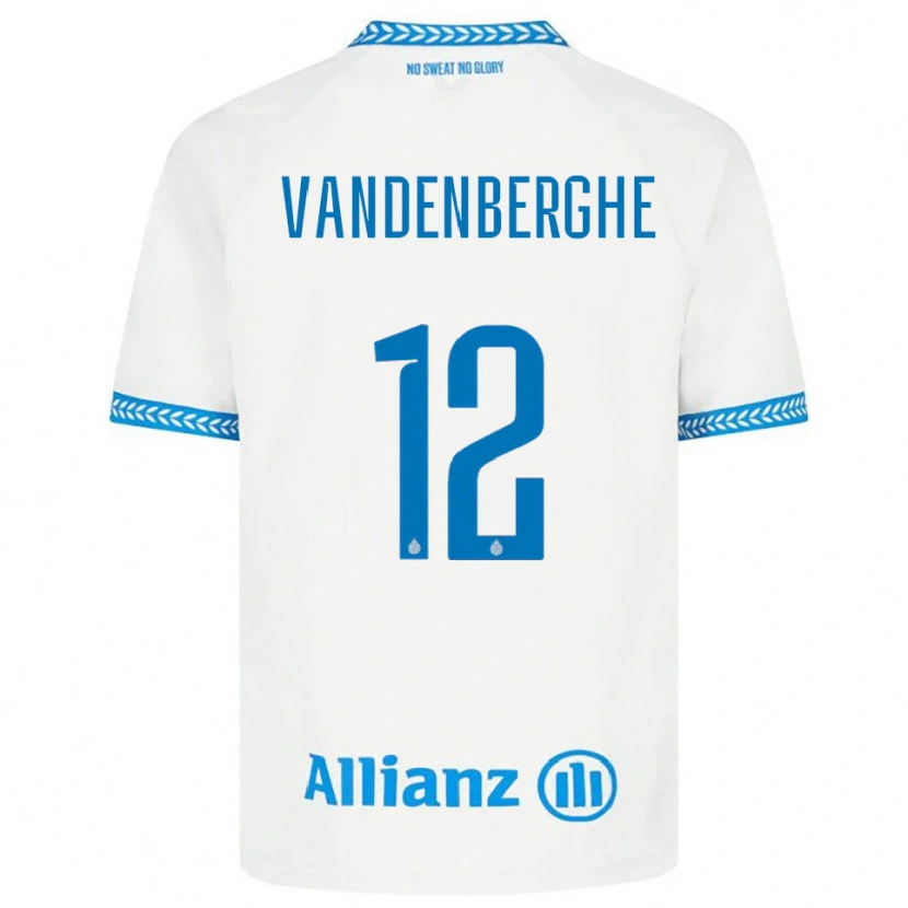 Danxen Uomo Maglia Xander Vandenberghe #12 Blu Bianco Kit Gara Away 2025/26 Maglietta