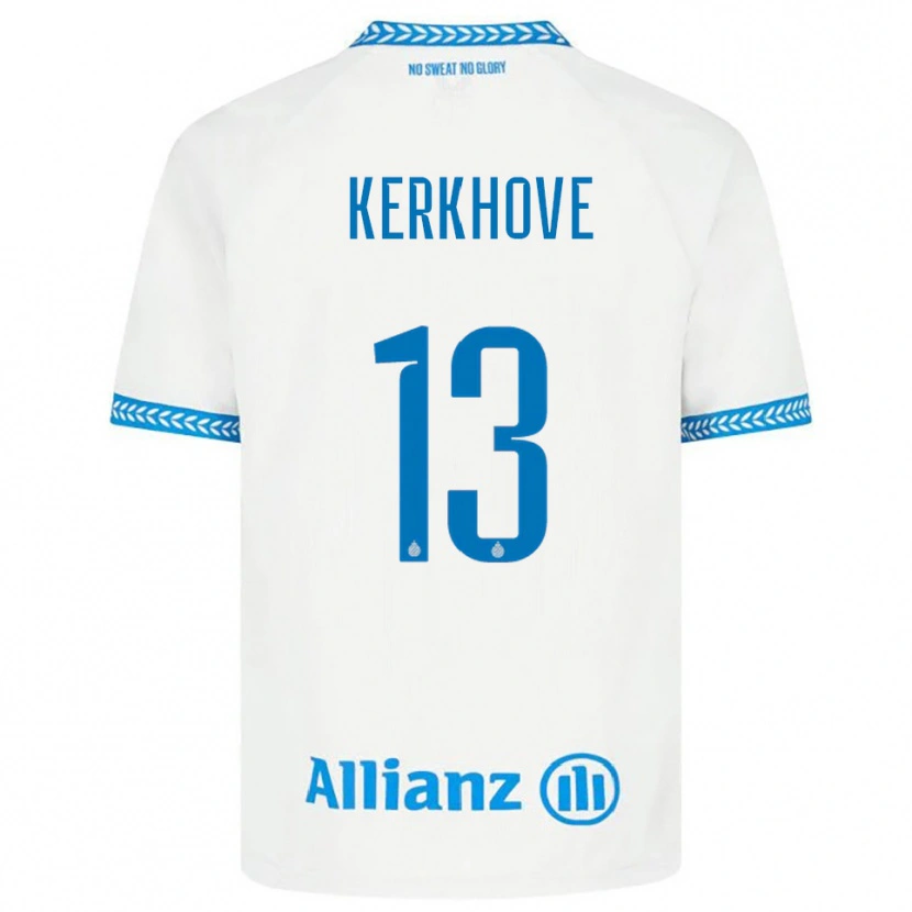 Danxen Uomo Maglia Angel Kerkhove #13 Blu Bianco Kit Gara Away 2025/26 Maglietta