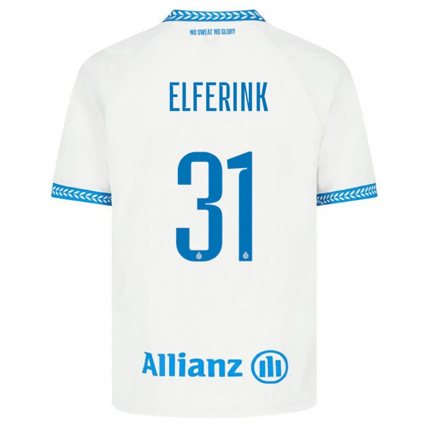 Danxen Uomo Maglia Marie Elferink #31 Blu Bianco Kit Gara Away 2025/26 Maglietta