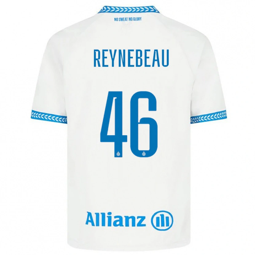 Danxen Uomo Maglia Clementine Reynebeau #46 Blu Bianco Kit Gara Away 2025/26 Maglietta