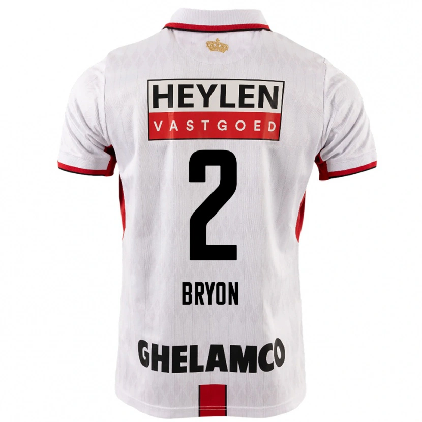 Danxen Uomo Maglia Robbe Bryon #2 Bianco Rosso Kit Gara Away 2025/26 Maglietta