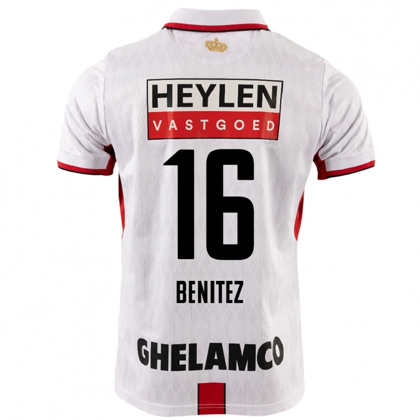 Danxen Uomo Maglia Mauricio Benítez #16 Bianco Rosso Kit Gara Away 2025/26 Maglietta