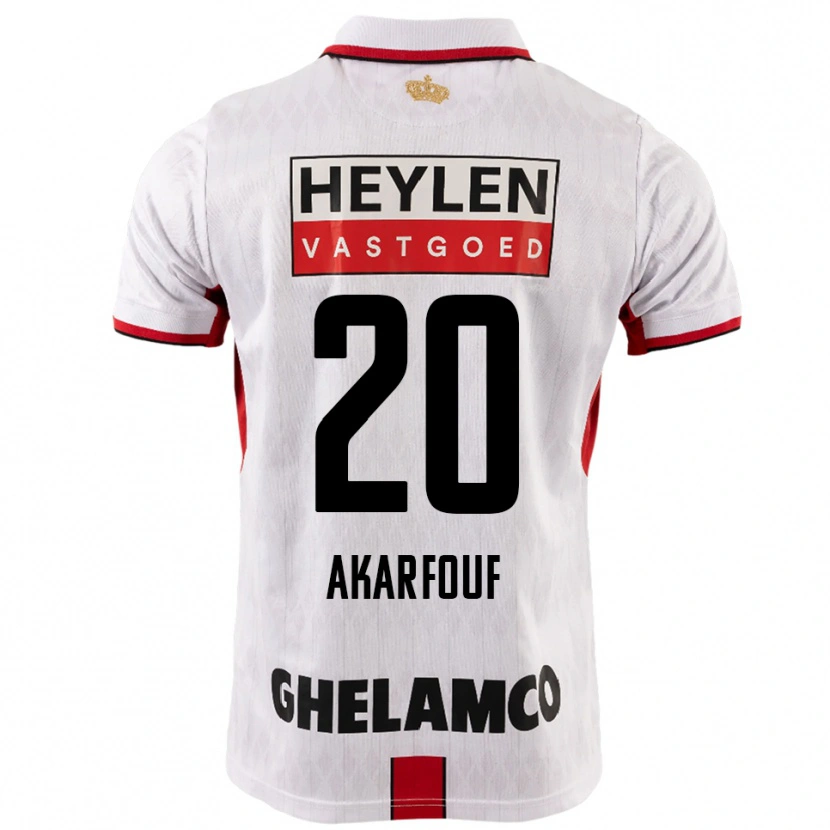 Danxen Uomo Maglia Hamza Akarfouf #20 Bianco Rosso Kit Gara Away 2025/26 Maglietta