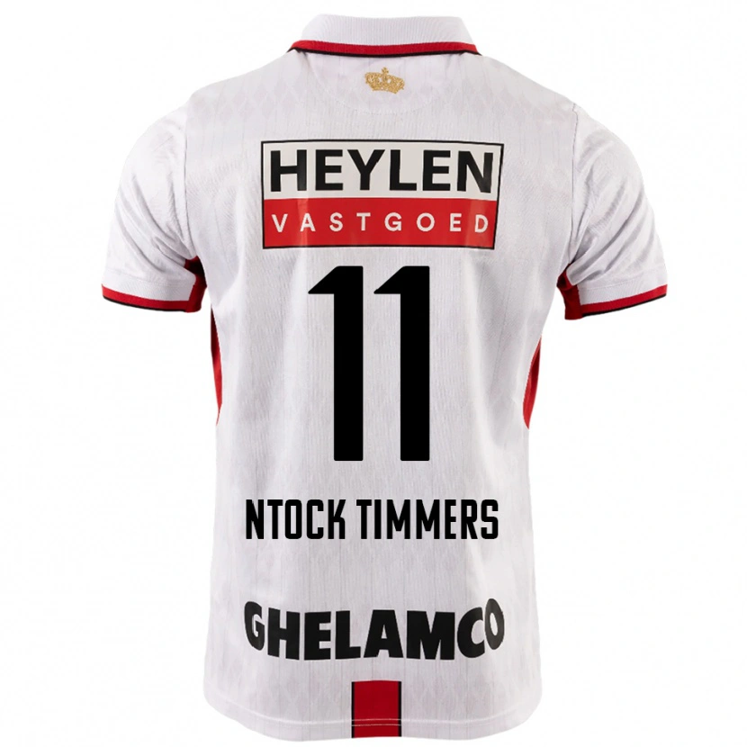 Danxen Uomo Maglia Kurtis Ntock Timmers #11 Bianco Rosso Kit Gara Away 2025/26 Maglietta