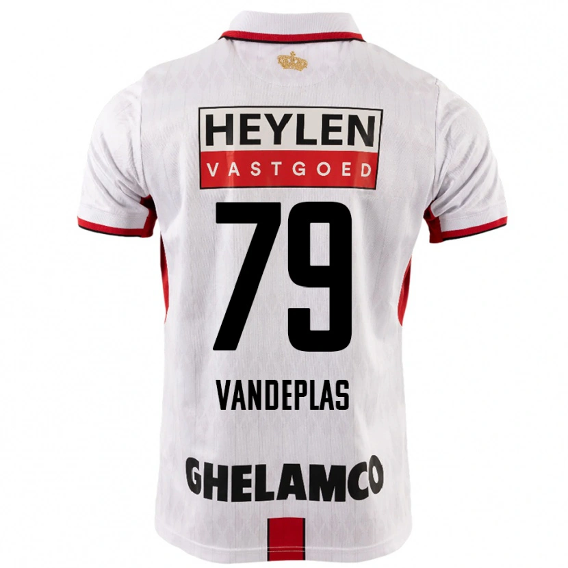 Danxen Uomo Maglia Gerard Vandeplas #79 Bianco Rosso Kit Gara Away 2025/26 Maglietta