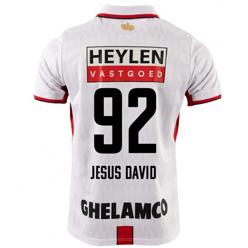 Danxen Uomo Maglia Gabriel Jesus David #92 Bianco Rosso Kit Gara Away 2025/26 Maglietta