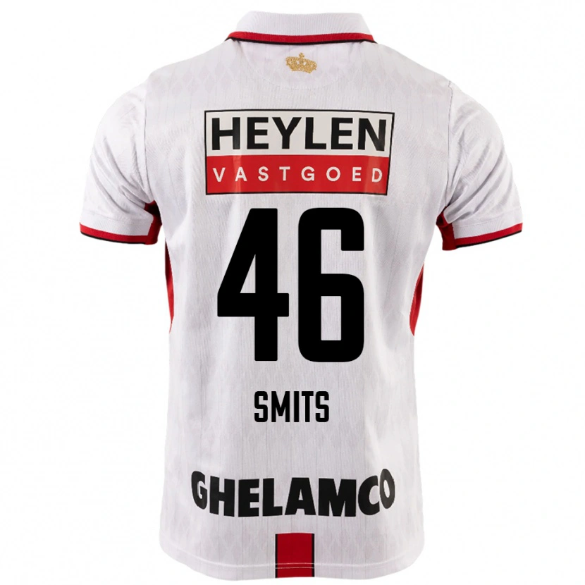 Danxen Uomo Maglia Milan Smits #46 Bianco Rosso Kit Gara Away 2025/26 Maglietta