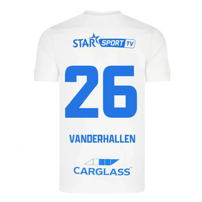 Danxen Uomo Maglia Yari Vanderhallen #26 Bianco Blu Kit Gara Away 2025/26 Maglietta