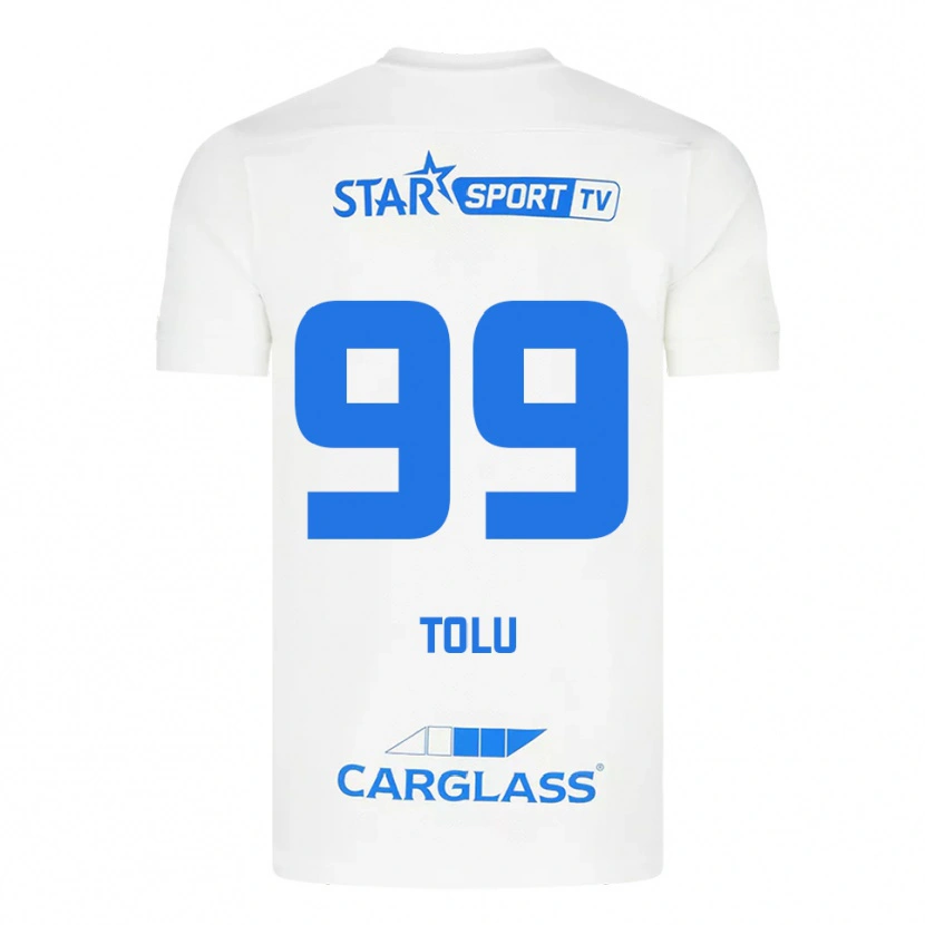 Danxen Uomo Maglia Tolu Arokodare #99 Bianco Blu Kit Gara Away 2025/26 Maglietta