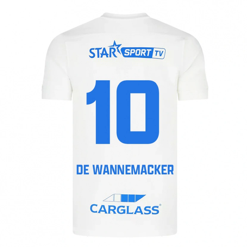 Danxen Uomo Maglia August De Wannemacker #10 Bianco Blu Kit Gara Away 2025/26 Maglietta
