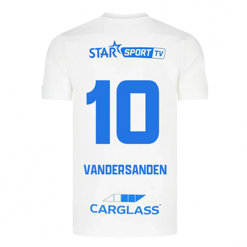 Danxen Uomo Maglia Sien Vandersanden #10 Bianco Blu Kit Gara Away 2025/26 Maglietta