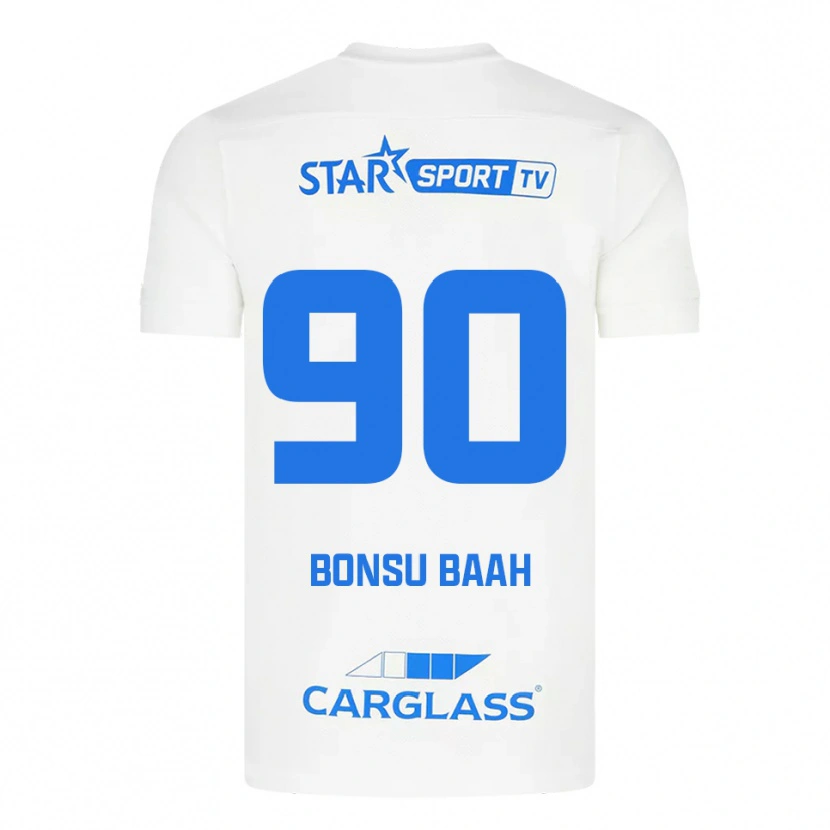 Danxen Uomo Maglia Christopher Bonsu Baah #90 Bianco Blu Kit Gara Away 2025/26 Maglietta