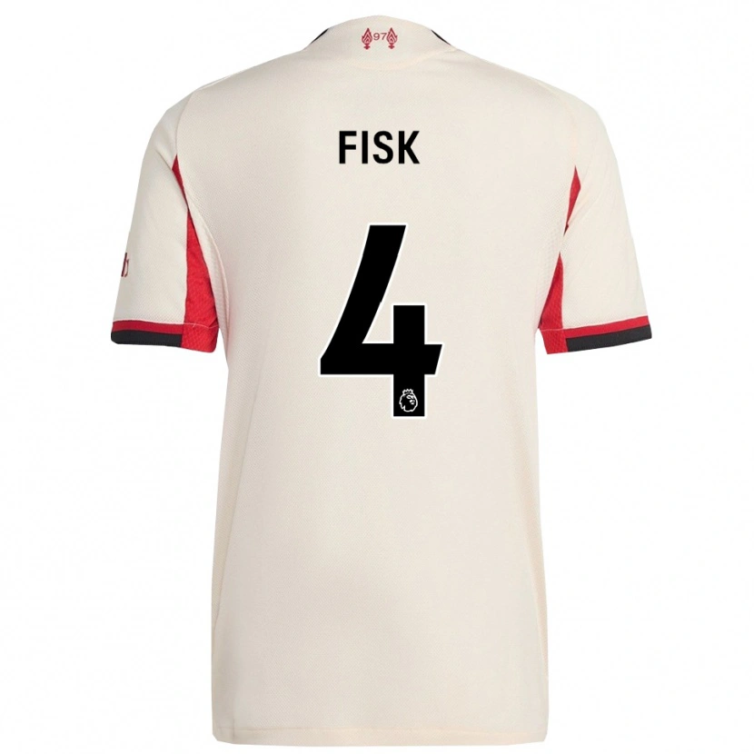 Danxen Uomo Maglia Grace Fisk #4 Bianco Nero Kit Gara Away 2025/26 Maglietta