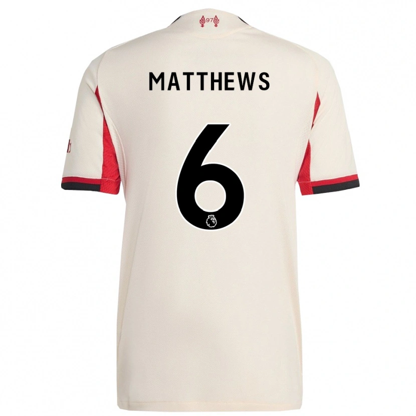 Danxen Uomo Maglia Jasmine Matthews #6 Bianco Nero Kit Gara Away 2025/26 Maglietta