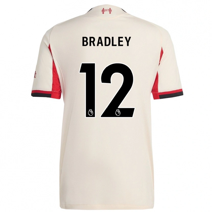 Danxen Uomo Maglia Conor Bradley #12 Bianco Nero Kit Gara Away 2025/26 Maglietta