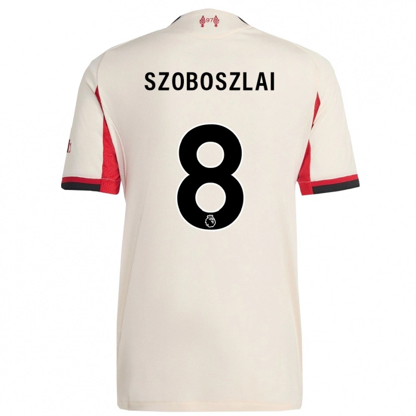 Danxen Uomo Maglia Dominik Szoboszlai #8 Bianco Nero Kit Gara Away 2025/26 Maglietta