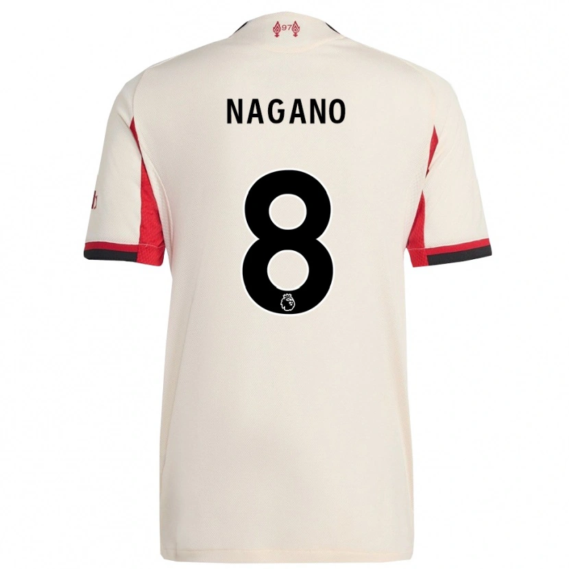 Danxen Uomo Maglia Fūka Nagano #8 Bianco Nero Kit Gara Away 2025/26 Maglietta