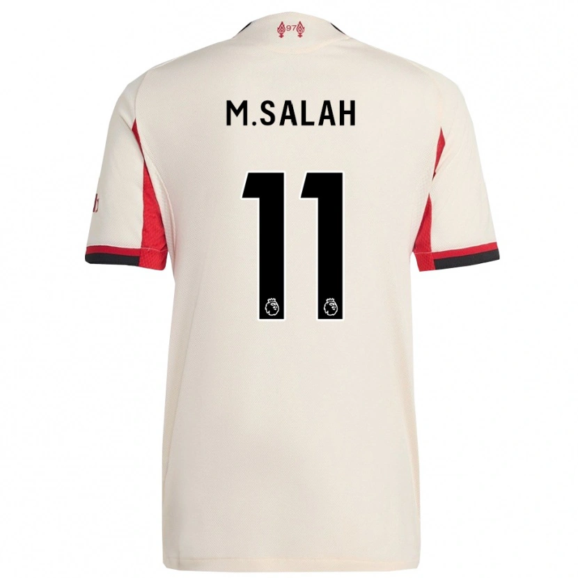 Danxen Uomo Maglia Mohamed Salah #11 Bianco Nero Kit Gara Away 2025/26 Maglietta