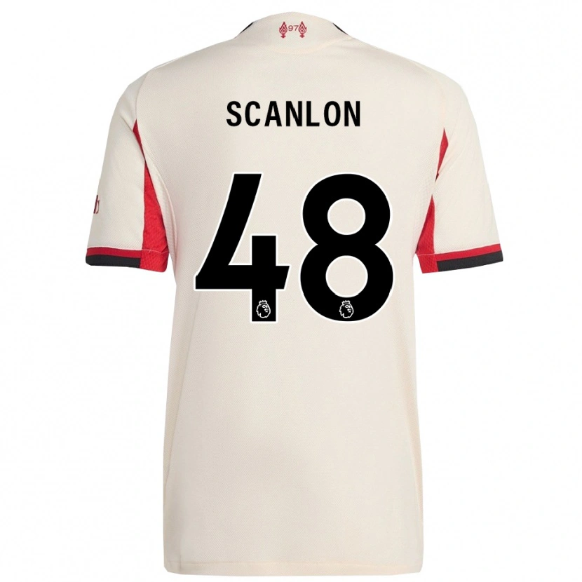 Danxen Uomo Maglia Calum Scanlon #48 Bianco Nero Kit Gara Away 2025/26 Maglietta