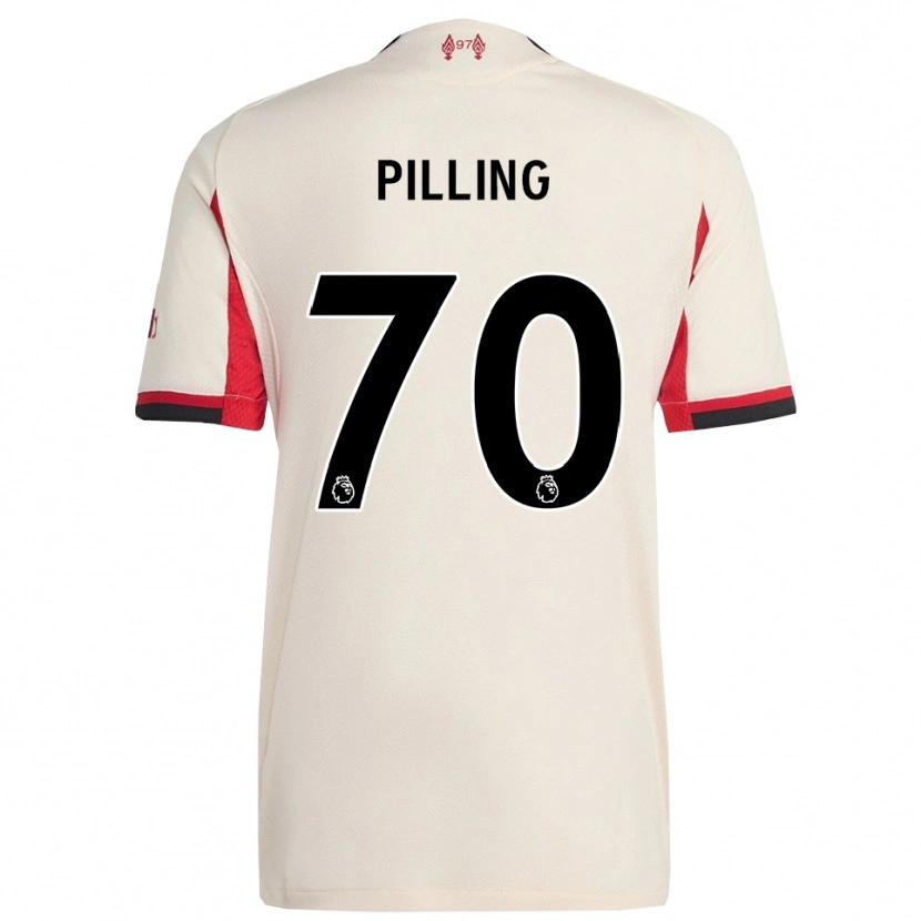 Danxen Uomo Maglia Tommy Pilling #70 Bianco Nero Kit Gara Away 2025/26 Maglietta