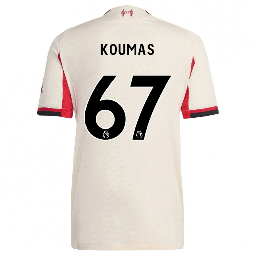 Danxen Uomo Maglia Lewis Koumas #67 Bianco Nero Kit Gara Away 2025/26 Maglietta