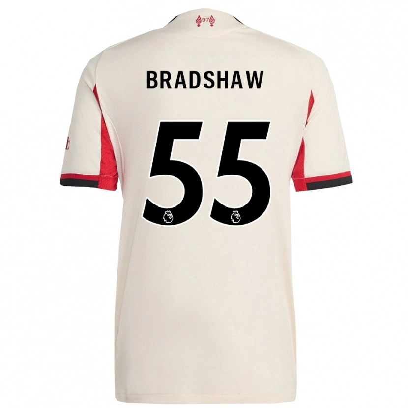 Danxen Uomo Maglia Joe Bradshaw #55 Bianco Nero Kit Gara Away 2025/26 Maglietta