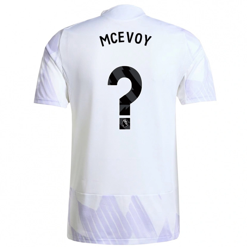 Danxen Uomo Maglia Jay Mcevoy #0 Bianco Viola Viola Kit Gara Away 2025/26 Maglietta