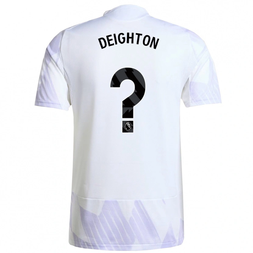 Danxen Uomo Maglia Joe Deighton #0 Bianco Viola Viola Kit Gara Away 2025/26 Maglietta