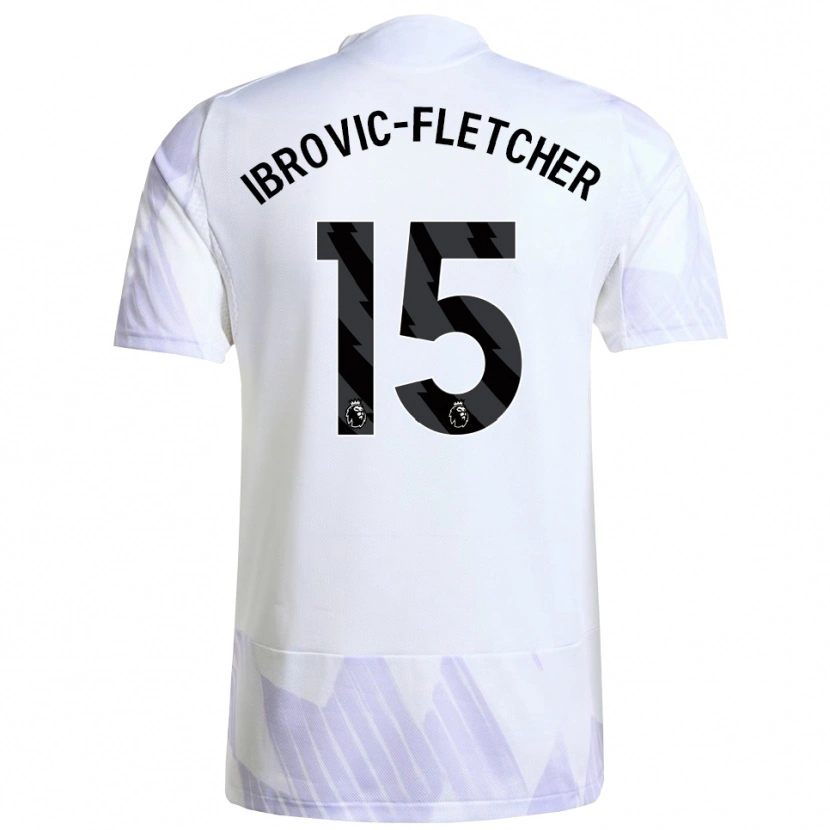 Danxen Uomo Maglia Edward Ibrovic-Fletcher #15 Bianco Viola Viola Kit Gara Away 2025/26 Maglietta