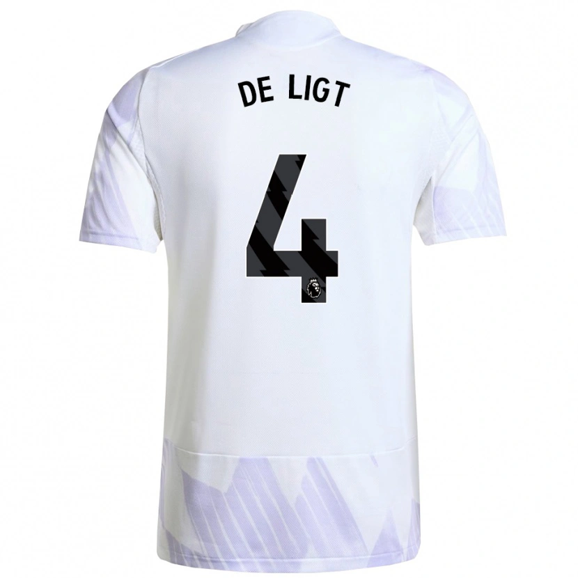 Danxen Uomo Maglia Matthijs De Ligt #4 Bianco Viola Viola Kit Gara Away 2025/26 Maglietta