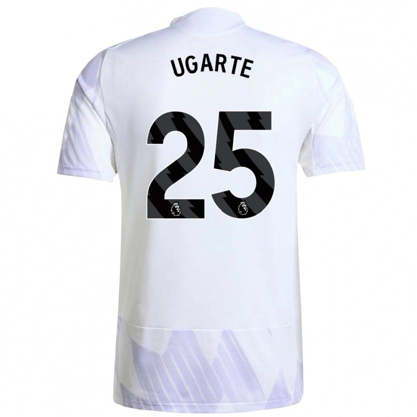 Danxen Uomo Maglia Manuel Ugarte #25 Bianco Viola Viola Kit Gara Away 2025/26 Maglietta