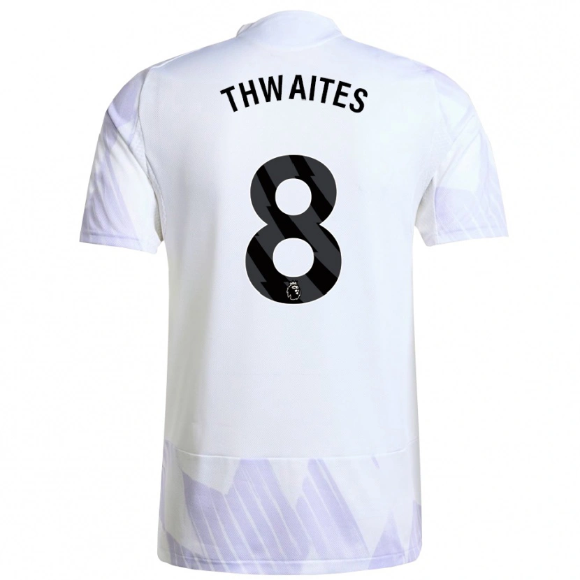 Danxen Uomo Maglia Jim Thwaites #8 Bianco Viola Viola Kit Gara Away 2025/26 Maglietta