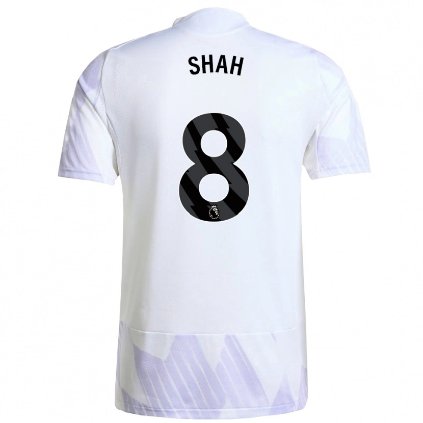 Danxen Uomo Maglia Jariyah Shah #8 Bianco Viola Viola Kit Gara Away 2025/26 Maglietta