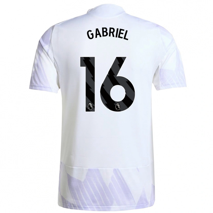 Danxen Uomo Maglia Jj Gabriel #16 Bianco Viola Viola Kit Gara Away 2025/26 Maglietta