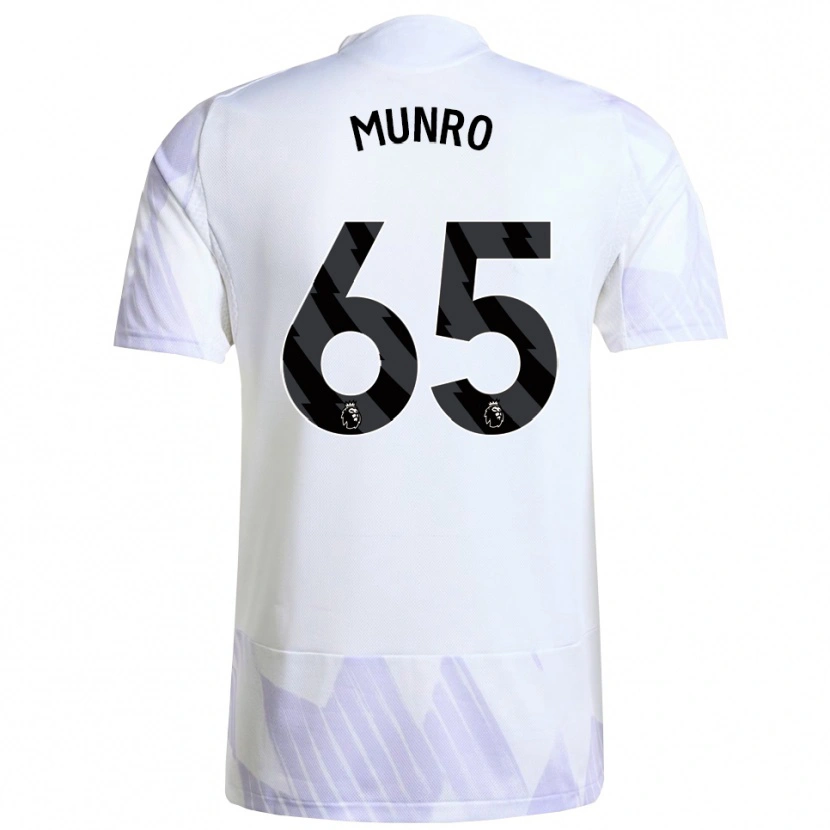 Danxen Uomo Maglia Reece Munro #65 Bianco Viola Viola Kit Gara Away 2025/26 Maglietta