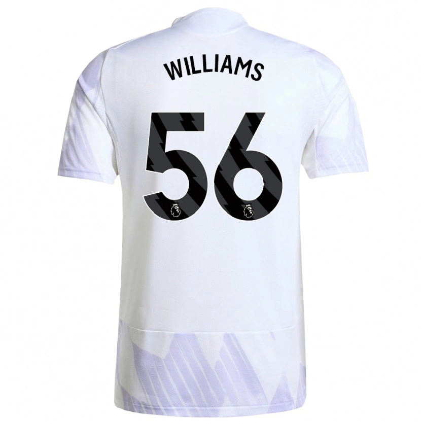 Danxen Uomo Maglia Ethan Williams #56 Bianco Viola Viola Kit Gara Away 2025/26 Maglietta