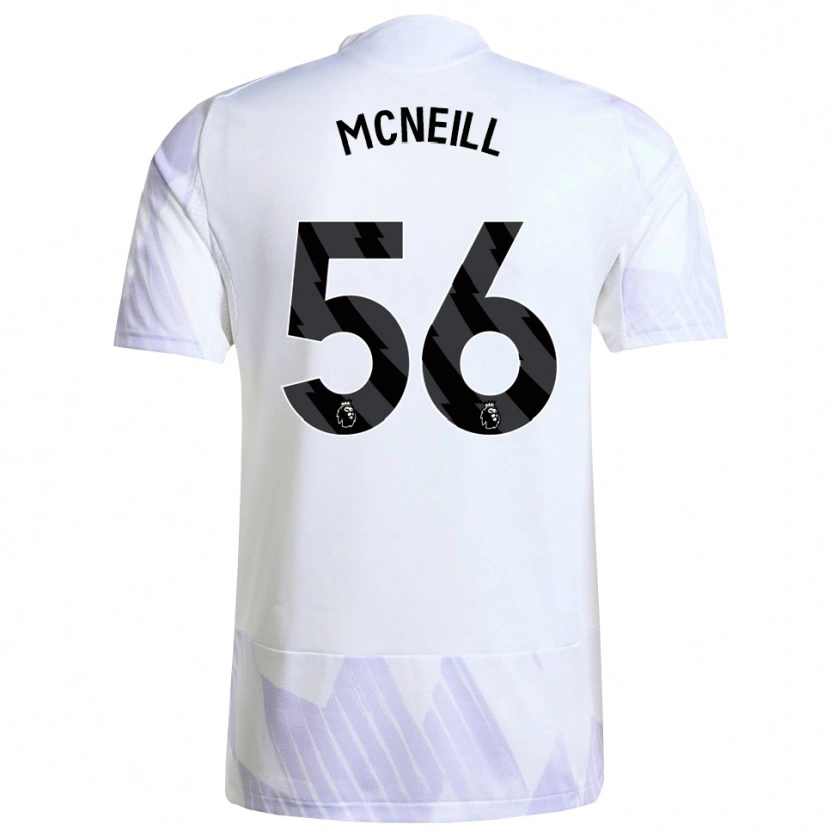 Danxen Uomo Maglia Charlie Mcneill #56 Bianco Viola Viola Kit Gara Away 2025/26 Maglietta