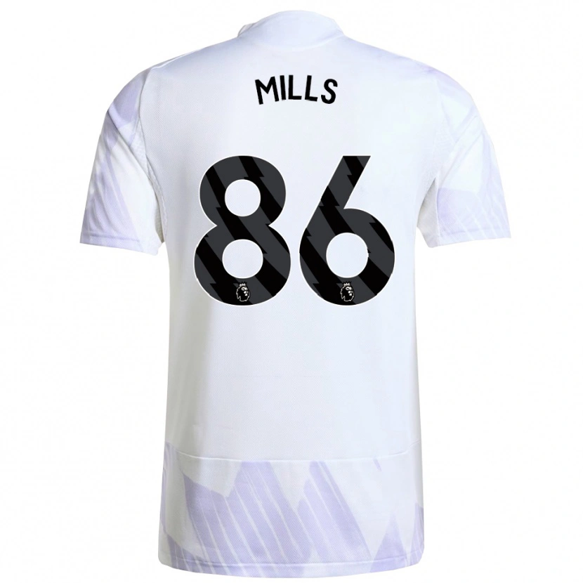 Danxen Uomo Maglia Albert Mills #86 Bianco Viola Viola Kit Gara Away 2025/26 Maglietta