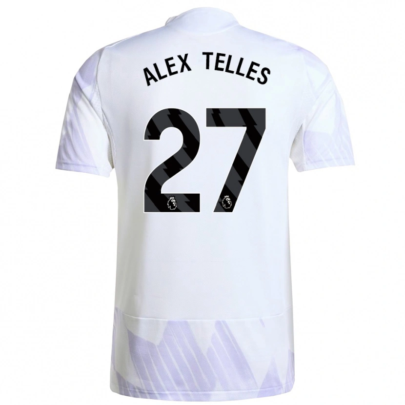 Danxen Uomo Maglia Alex Nicolao Telles #27 Bianco Viola Viola Kit Gara Away 2025/26 Maglietta