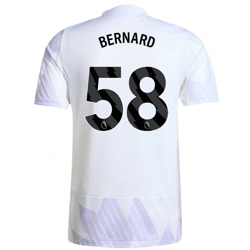 Danxen Uomo Maglia Bernard #58 Bianco Viola Viola Kit Gara Away 2025/26 Maglietta
