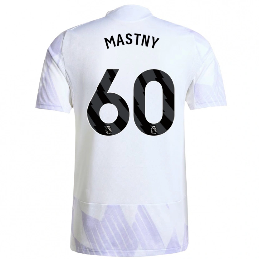 Danxen Uomo Maglia Ondrej Mastny #60 Bianco Viola Viola Kit Gara Away 2025/26 Maglietta