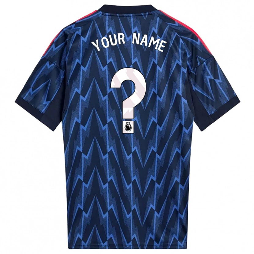 Danxen Uomo Maglia Il Tuo Nome #0 Navy Rosso Kit Gara Away 2025/26 Maglietta