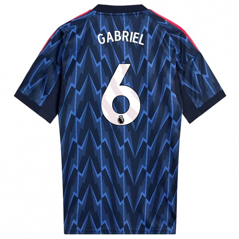 Danxen Uomo Maglia Gabriel Magalhães #6 Navy Rosso Kit Gara Away 2025/26 Maglietta
