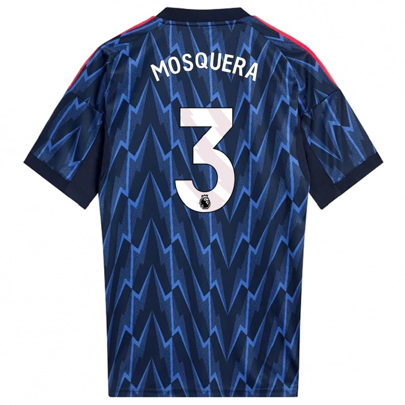 Danxen Uomo Maglia Cristhian Mosquera #3 Navy Rosso Kit Gara Away 2025/26 Maglietta
