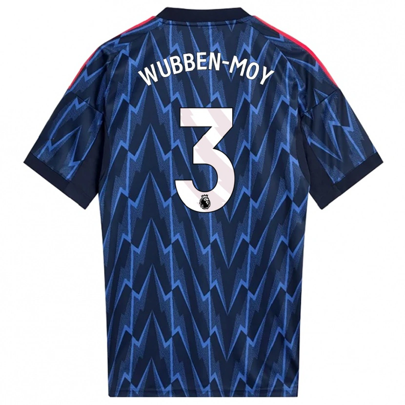 Danxen Uomo Maglia Lotte Wubben-Moy #3 Navy Rosso Kit Gara Away 2025/26 Maglietta