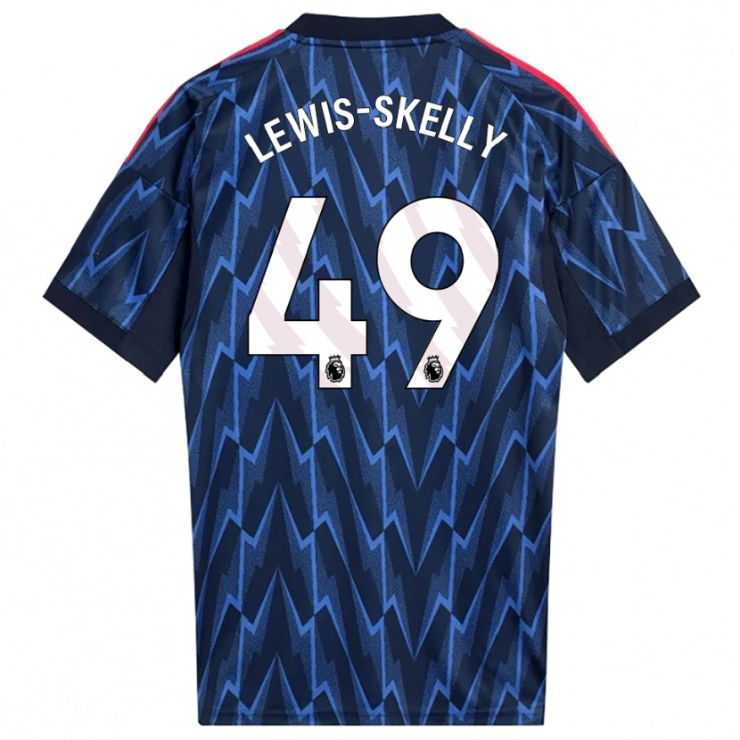 Danxen Uomo Maglia Myles Lewis-Skelly #49 Navy Rosso Kit Gara Away 2025/26 Maglietta