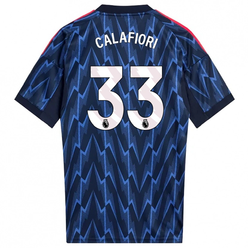 Danxen Uomo Maglia Riccardo Calafiori #33 Navy Rosso Kit Gara Away 2025/26 Maglietta