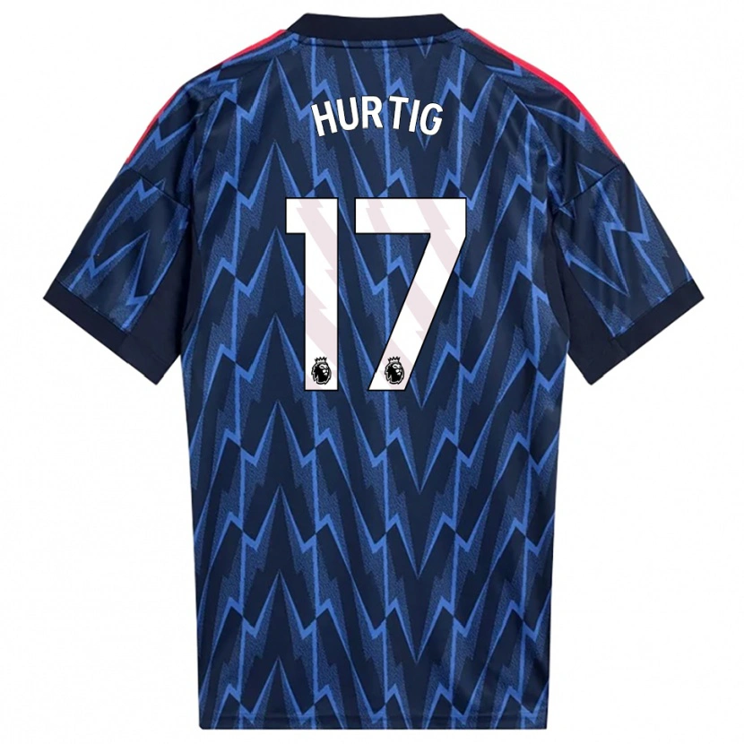 Danxen Uomo Maglia Lina Hurtig #17 Navy Rosso Kit Gara Away 2025/26 Maglietta