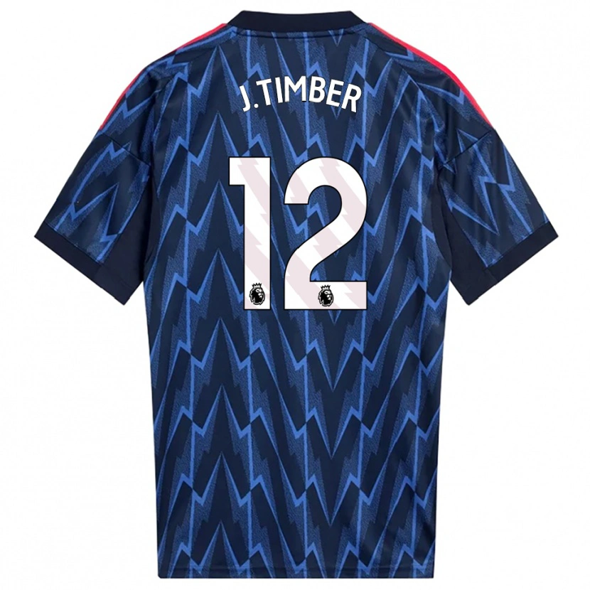 Danxen Uomo Maglia Jurrien Timber #12 Navy Rosso Kit Gara Away 2025/26 Maglietta
